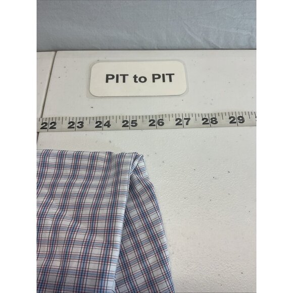 Mizzen Main Leeward Dress Shirt Plaid L/S trim fit Size XXL Performanc - Picture 4 of 8